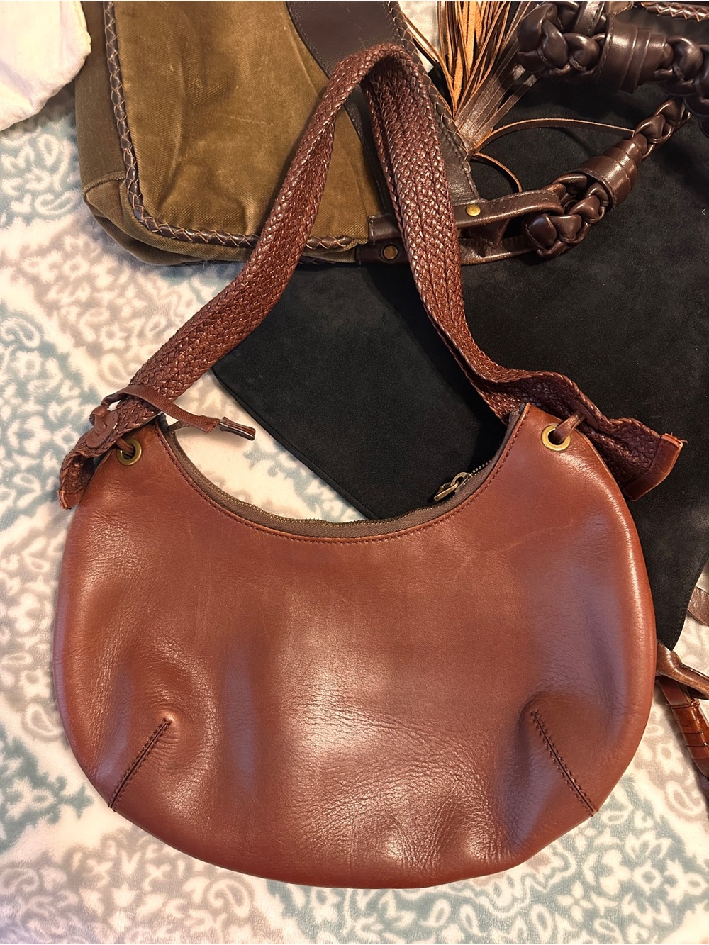 GUCCI Vintage Half Moon Leather Bag -$650